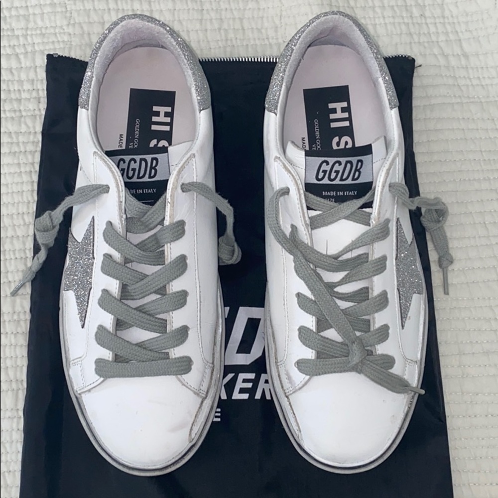 Golden Goose White Silver Hi Star Sneaker